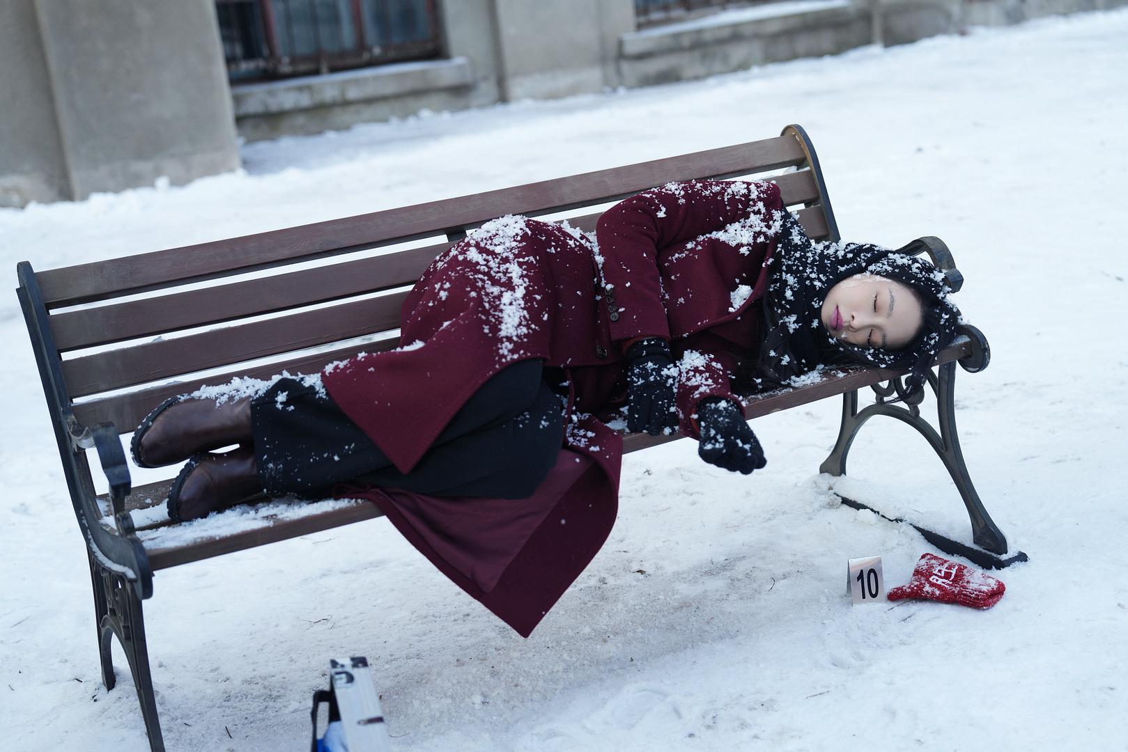 雪地里的刘雪梅